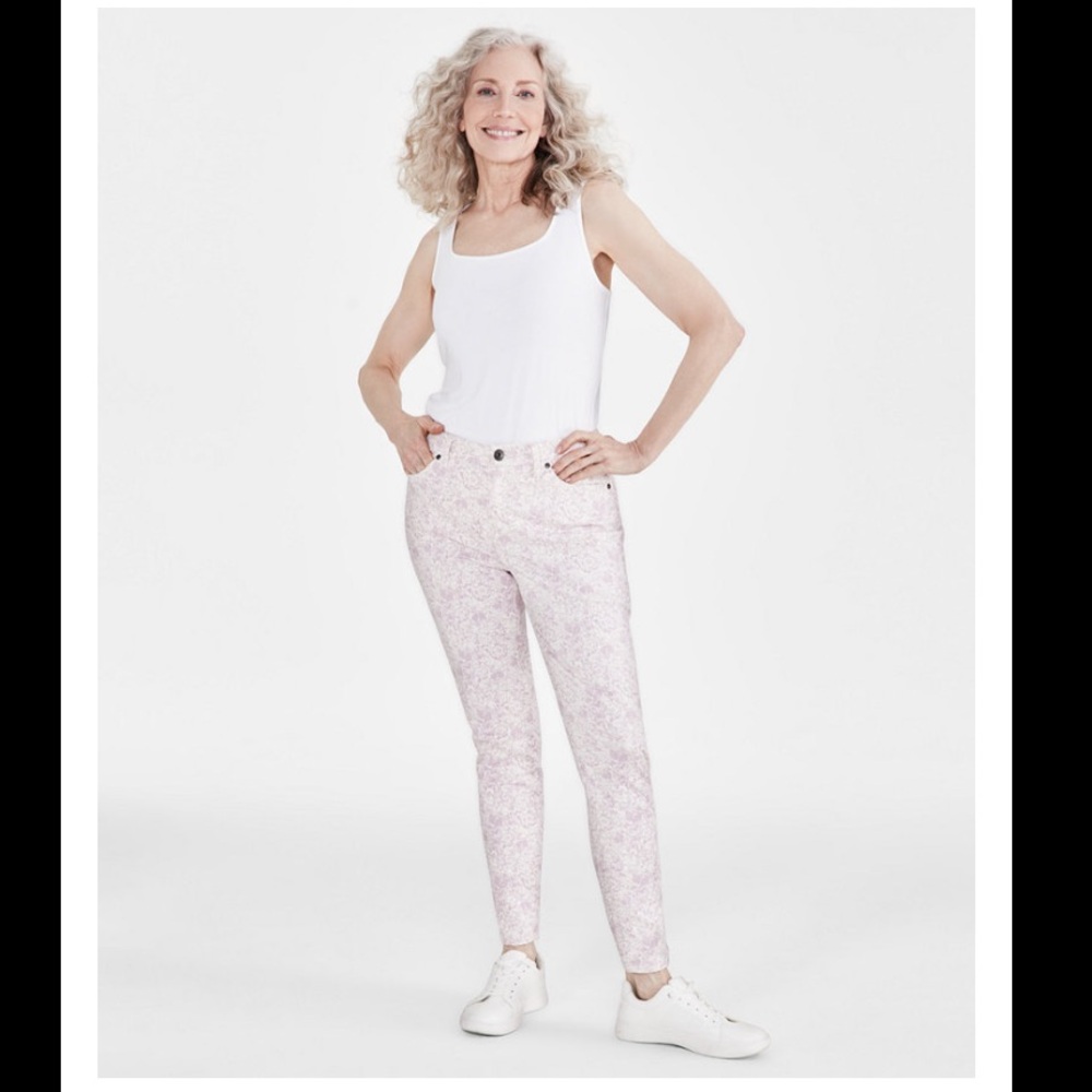 Style and Co Womens printed midrise skinny jeans